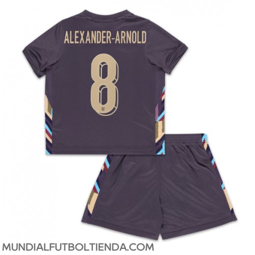 Camiseta Inglaterra Alexander-Arnold #8 Segunda Equipación Replica Eurocopa 2024 para niños mangas cortas (+ Pantalones cortos)